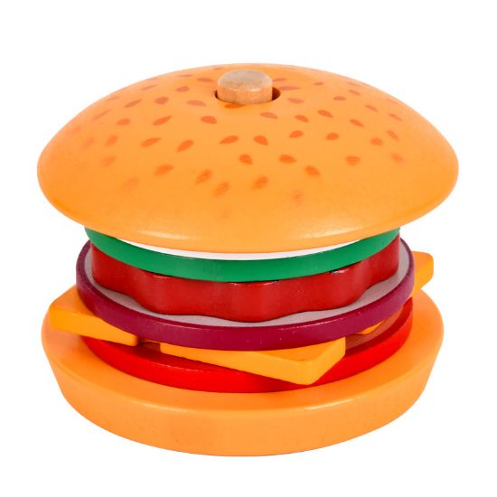 Picture of Children's wooden replica house burger fries sandwich set post